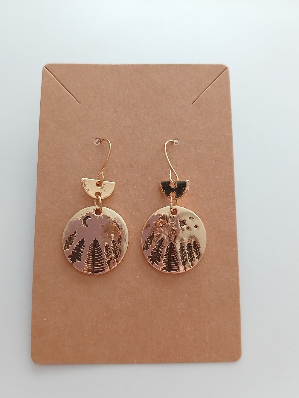 Fashion Jewelry Gold Forest Moon Dangle Earrings